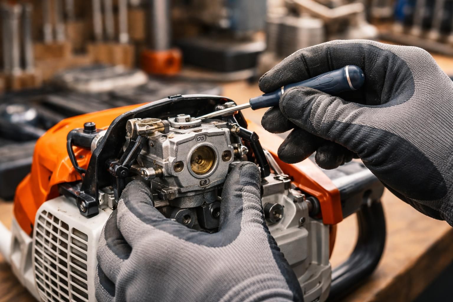 découvrez comment régler avec précision les vis h et l du carburateur de votre tronçonneuse stihl pour une performance optimale, grâce à ce guide professionnel étape par étape.