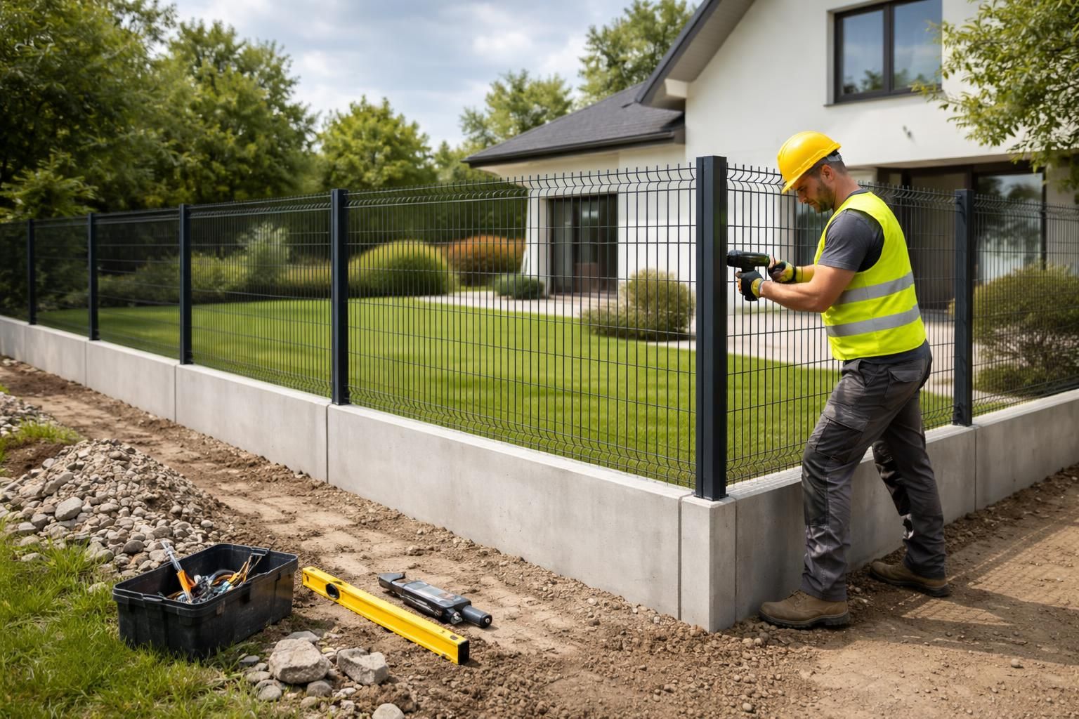 découvrez tout ce qu'il faut savoir sur le tarif de la pose d'une clôture rigide avec soubassement en béton avant d'acheter, pour faire le meilleur choix et optimiser votre budget.