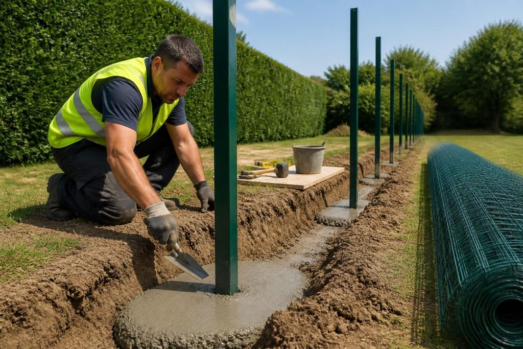 découvrez nos conseils pour bien sceller les poteaux lors de la pose d’un grillage et assurer une installation durable et stable.